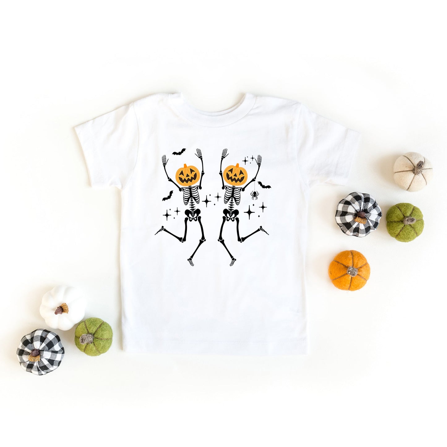 Pumpkin Skeleton | Toddler Short Sleeve Crew Neck