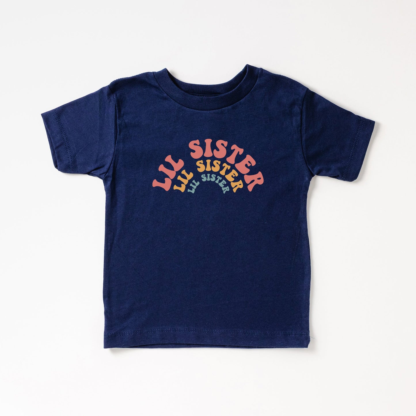 Lil Sister Stacked Curved | Toddler Short Sleeve Crew Neck