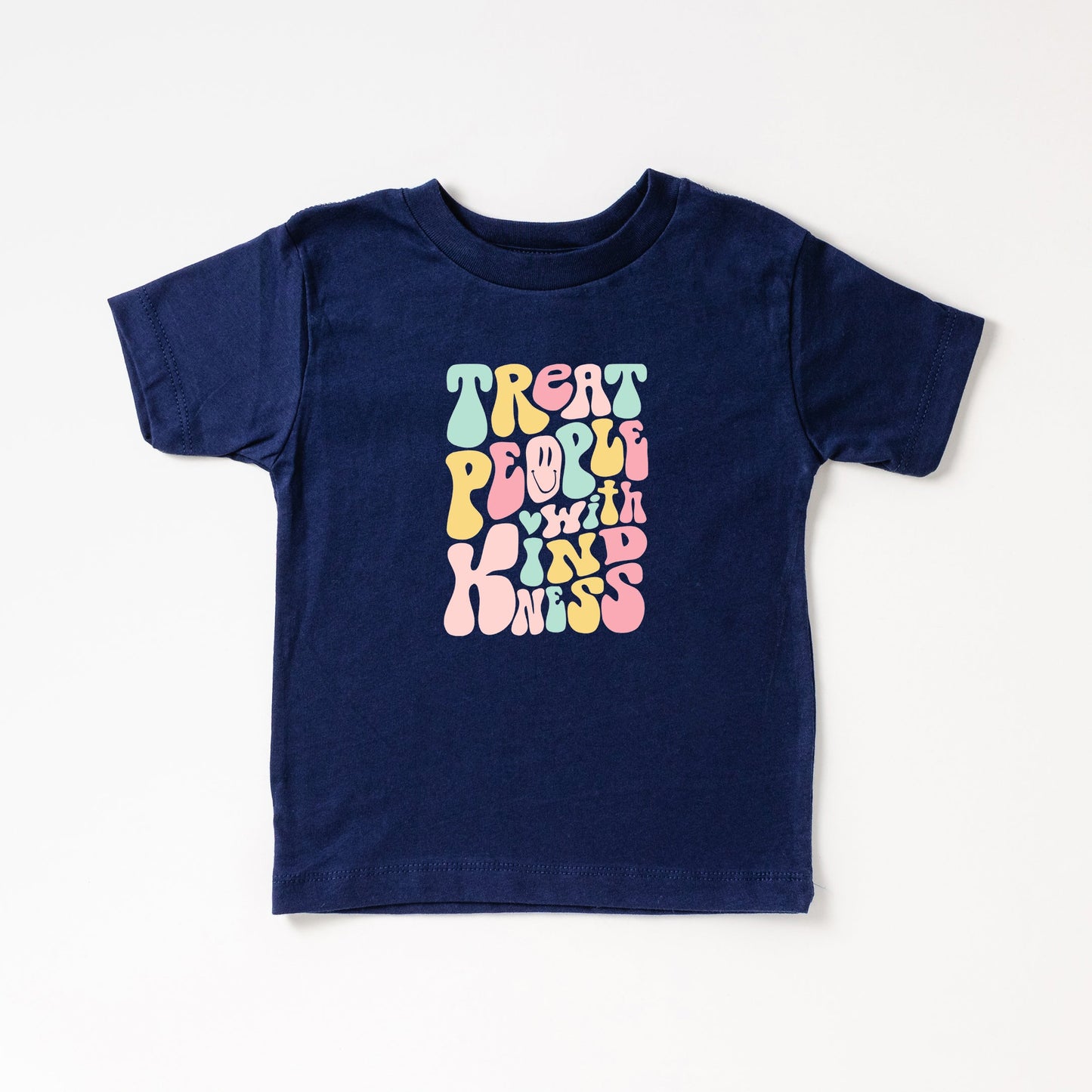 Retro Treat People With Kindness | Toddler Short Sleeve Crew Neck