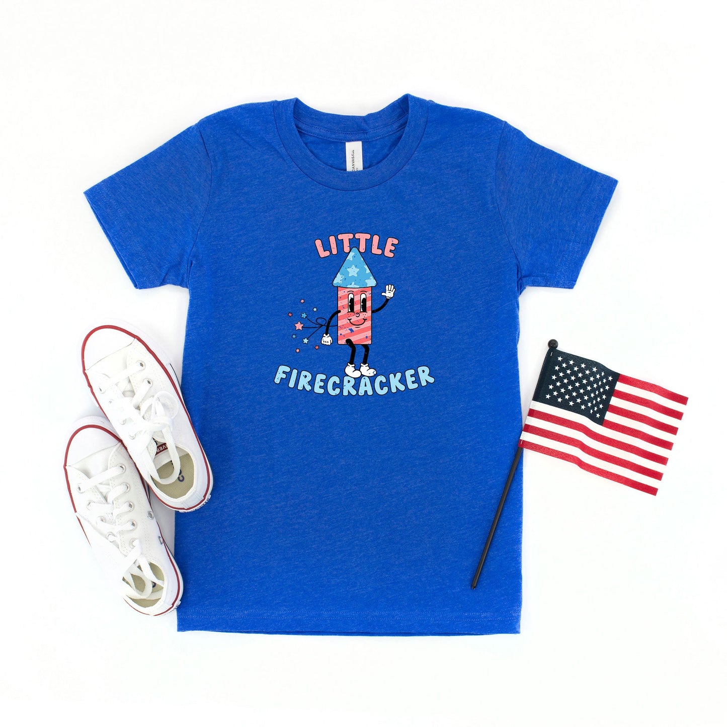Retro Little Firecracker | Youth Short Sleeve Crew Neck