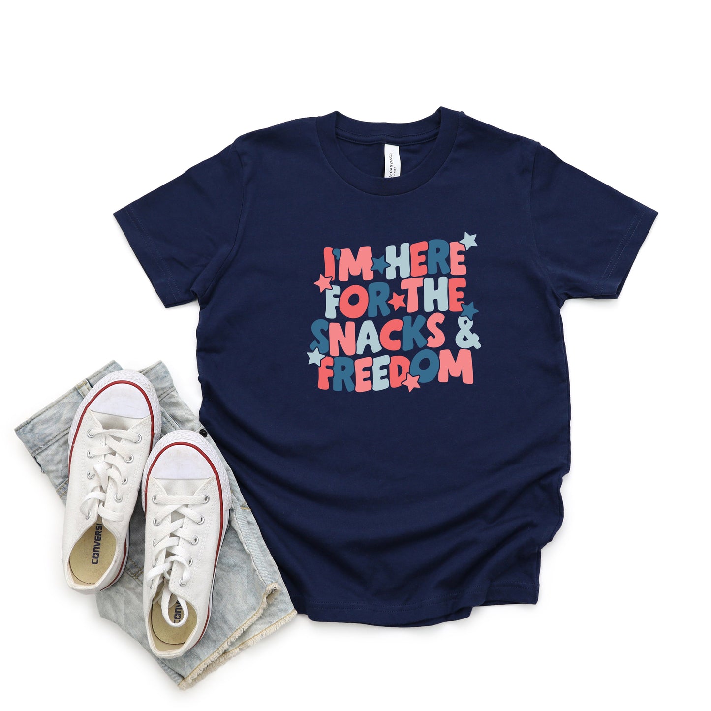 I'm Here For The Snacks | Youth Short Sleeve Crew Neck