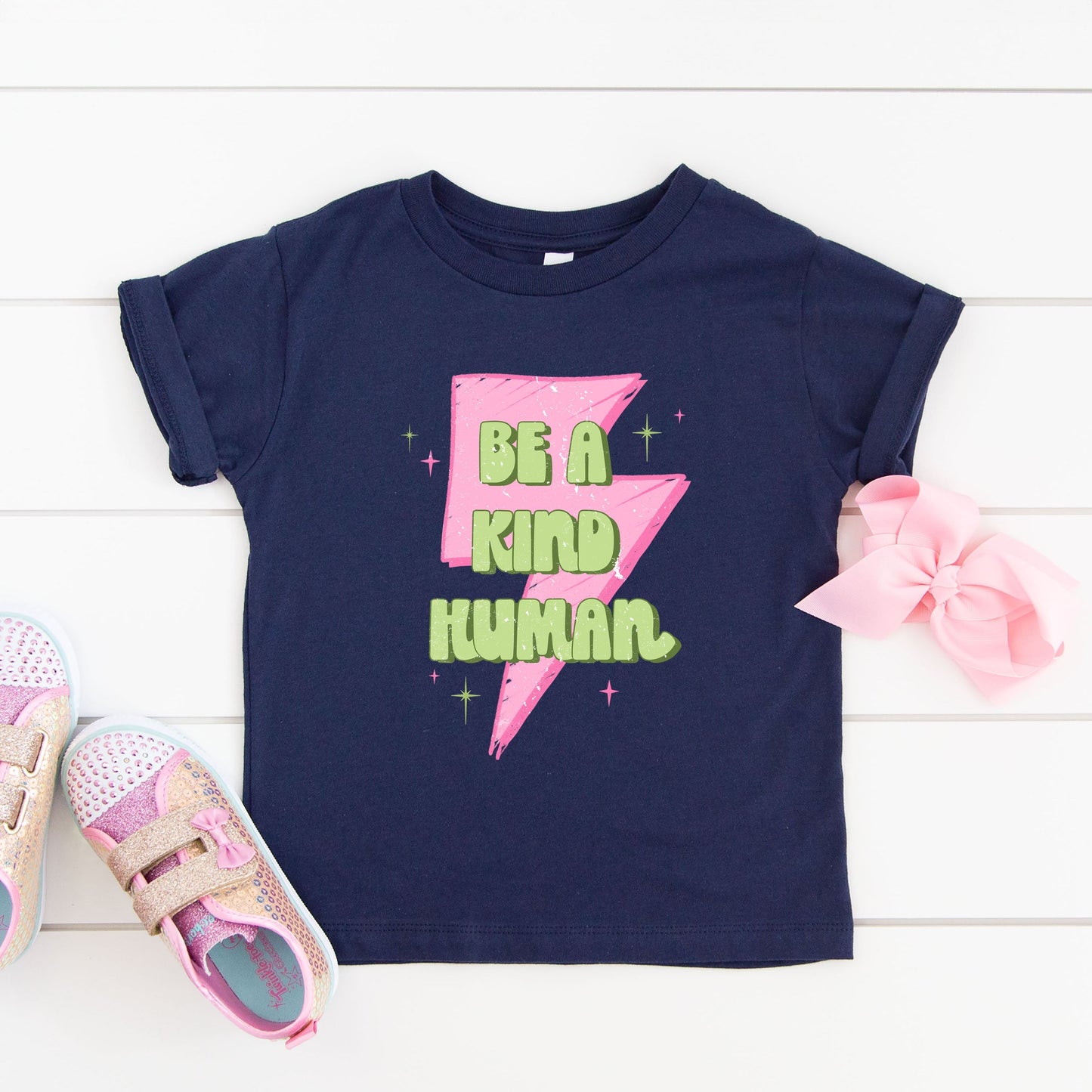 Be A Kind Human Lightning Bolt | Youth Graphic Short Sleeve Tee