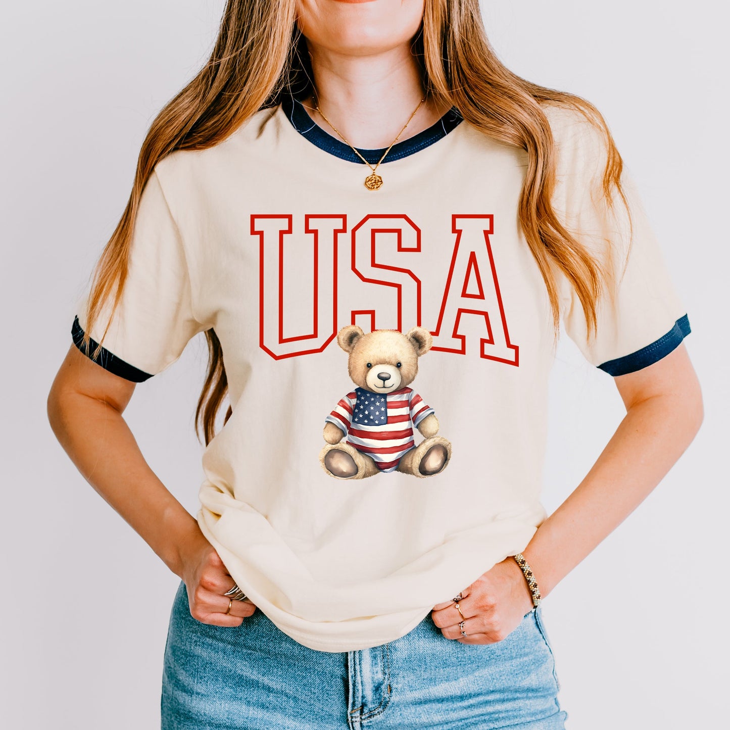 USA Bear | Ringer Tee