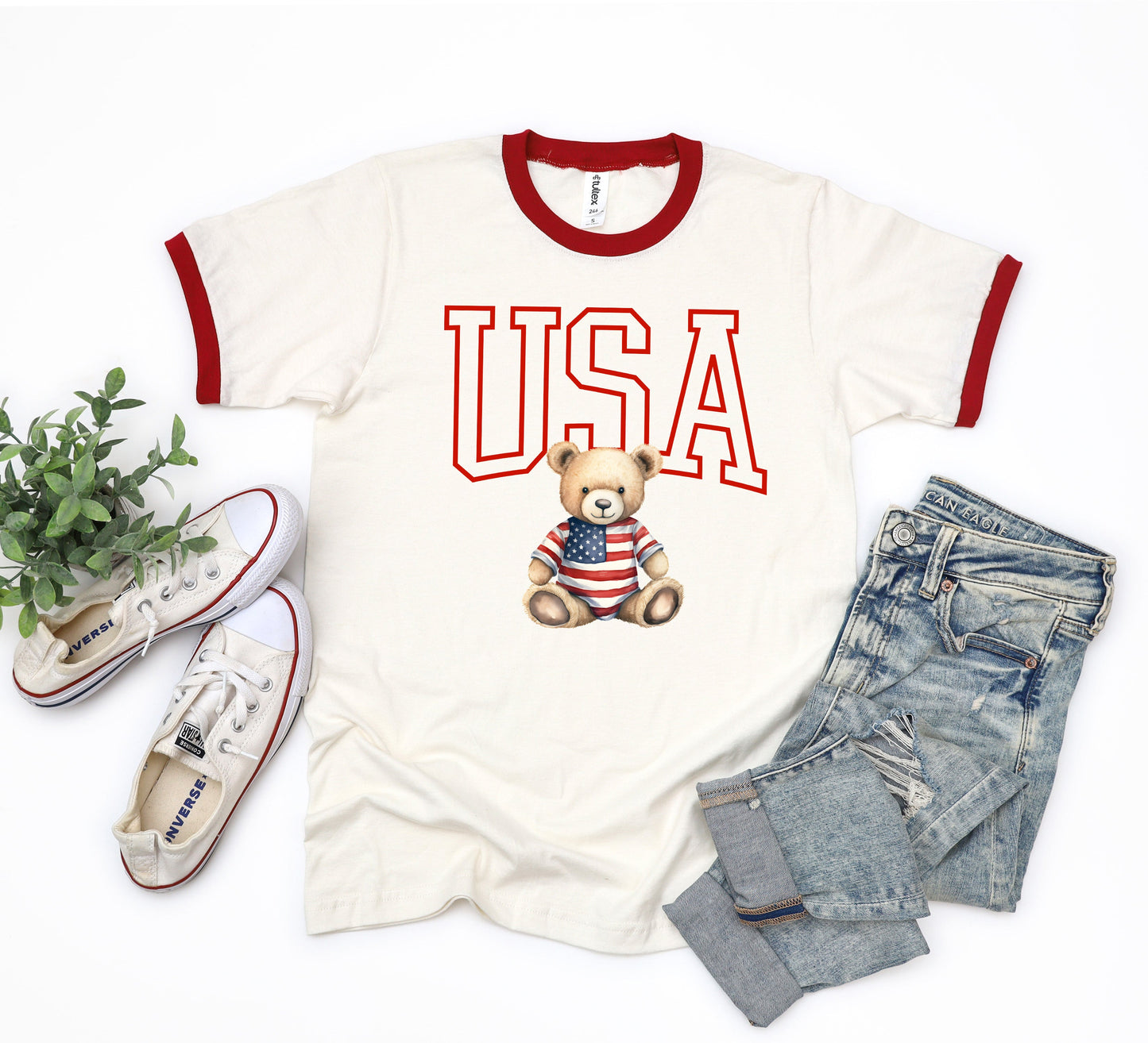 USA Bear | Ringer Tee