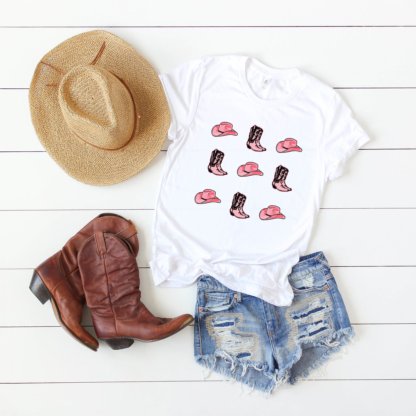 Cowgirl Collage | Short Sleeve Crew Neck