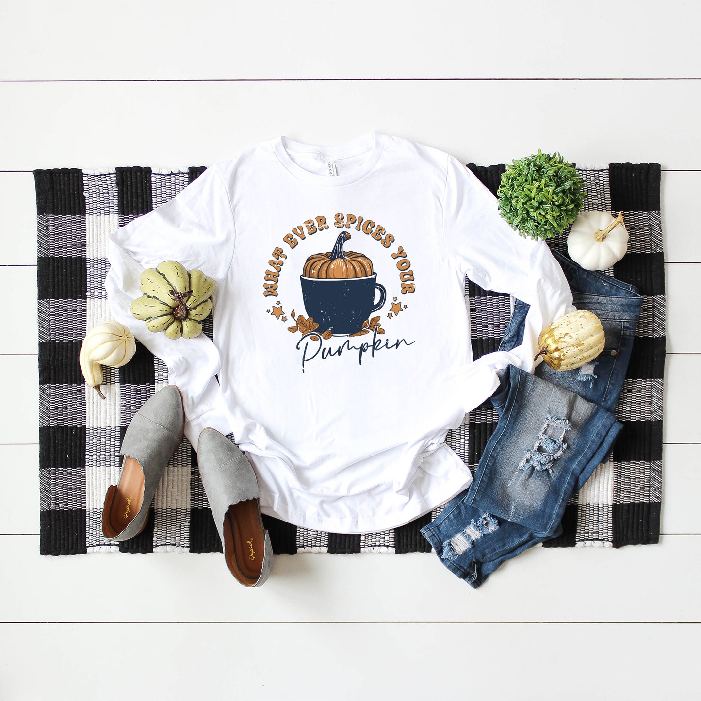 Whatever Spices Your Pumpkin Mug | Long Sleeve Crew Neck