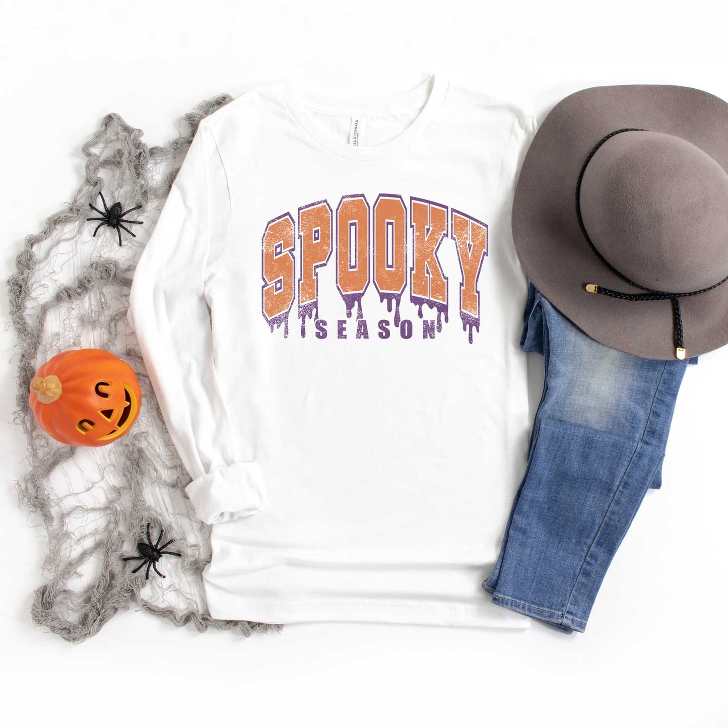 Spooky Season Varsity Drip | Long Sleeve Crew Neck