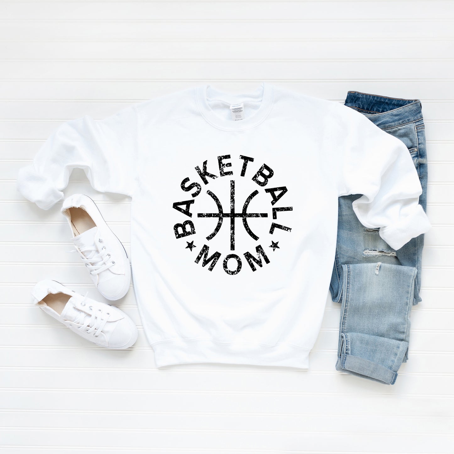 Basketball Mom Distressed | Sweatshirt