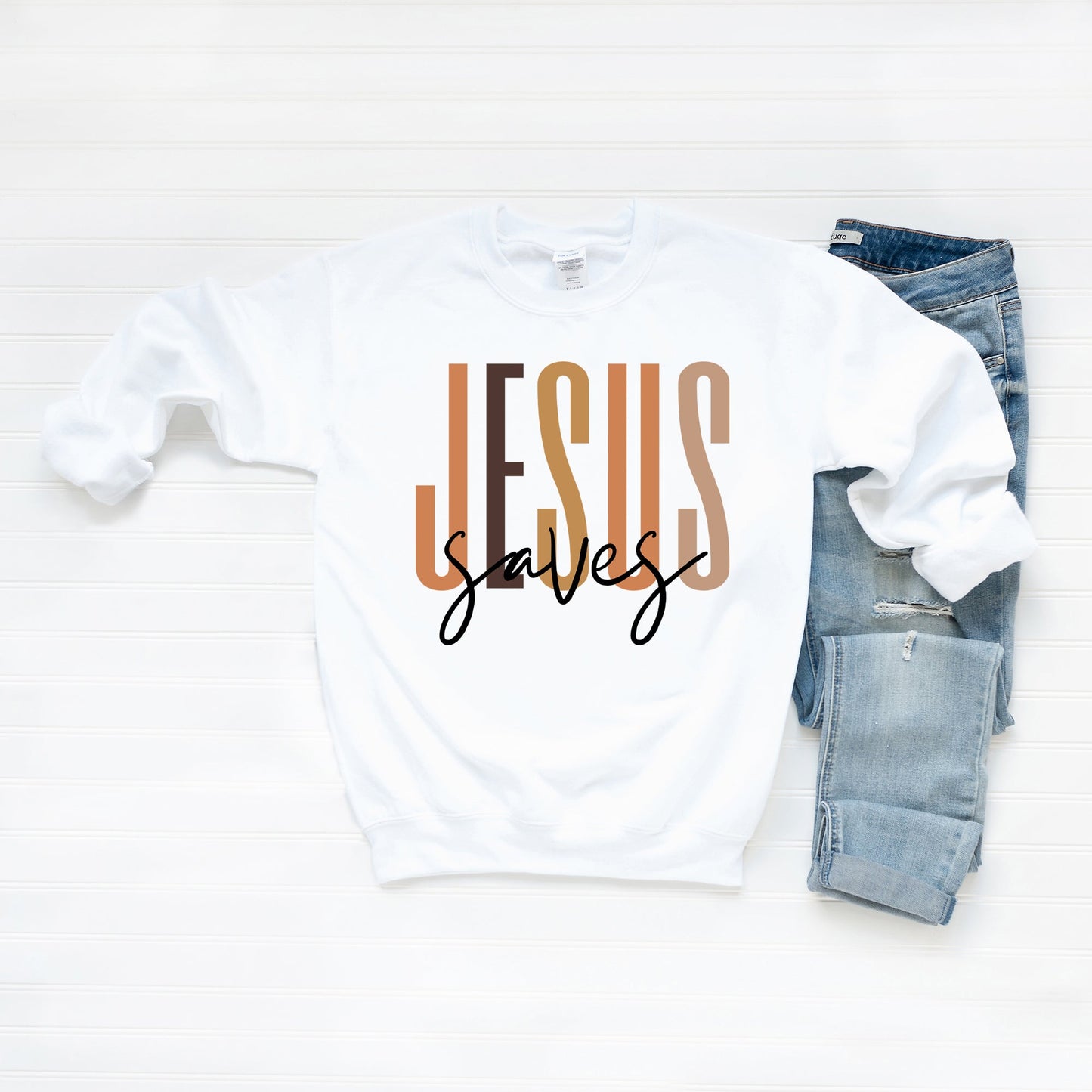 Jesus Saves Cursive | Sweatshirt