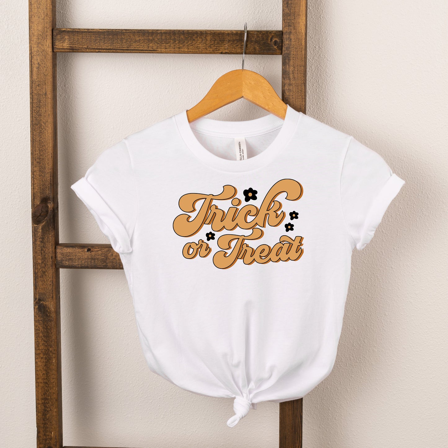 Trick Or Treat Flowers | Toddler Short Sleeve Crew Neck