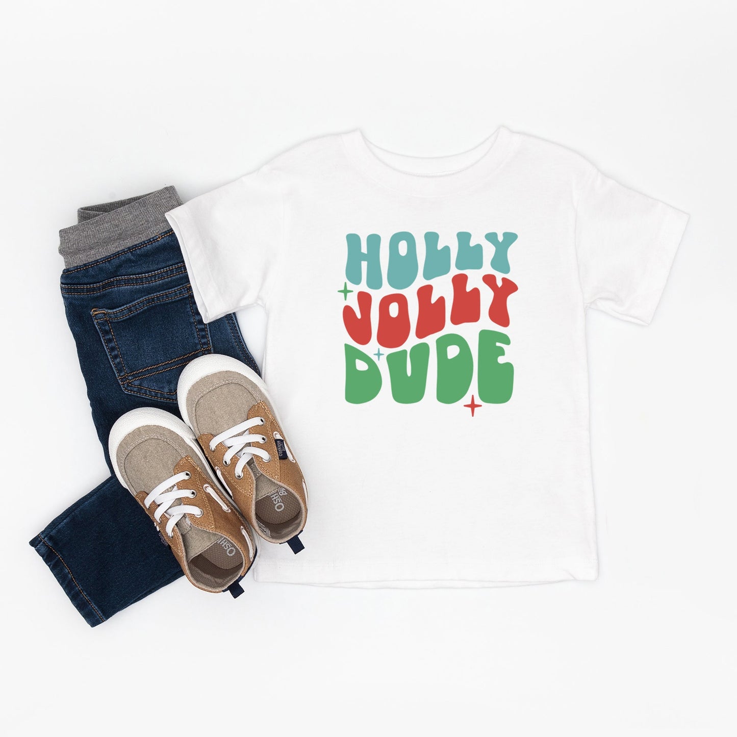 Holly Jolly Dude | Toddler Short Sleeve Crew Neck