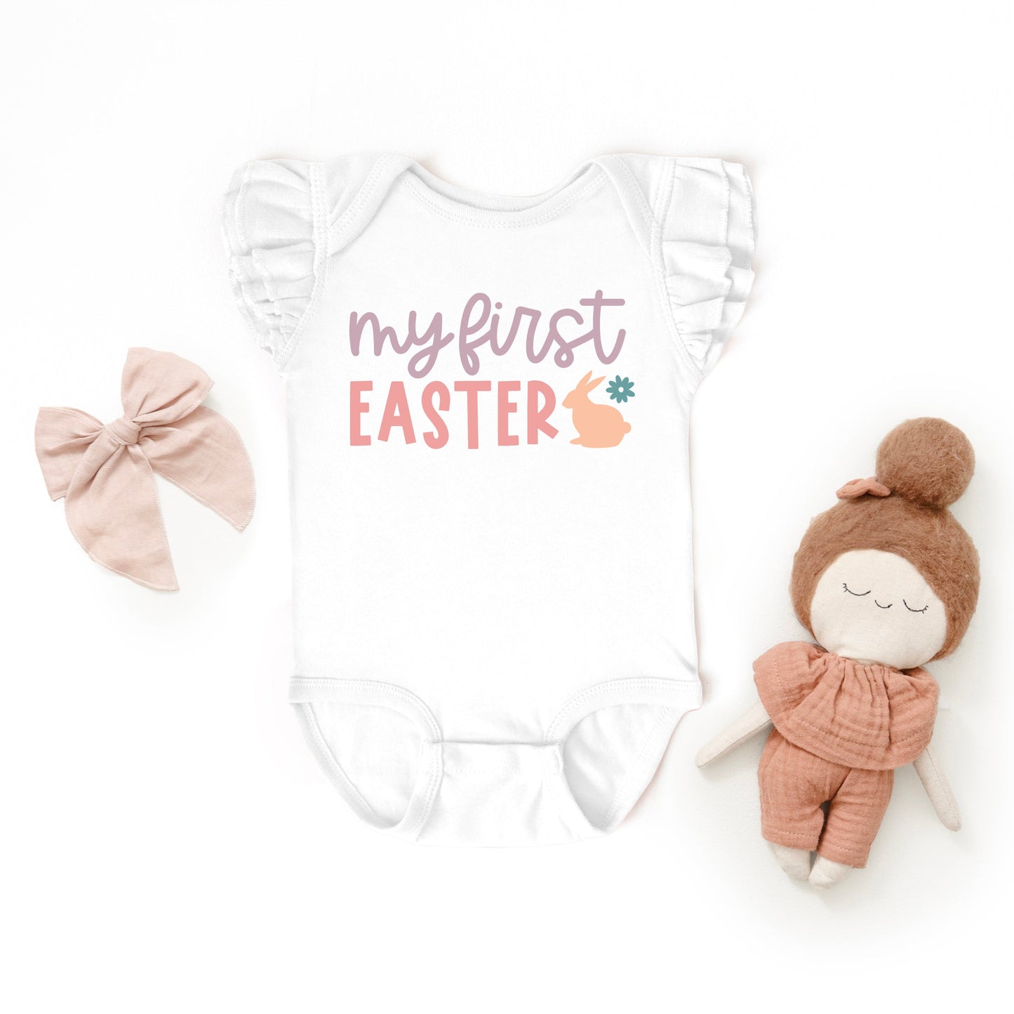 My First Easter Bunny | Baby Graphic Flutter Sleeve Onesie