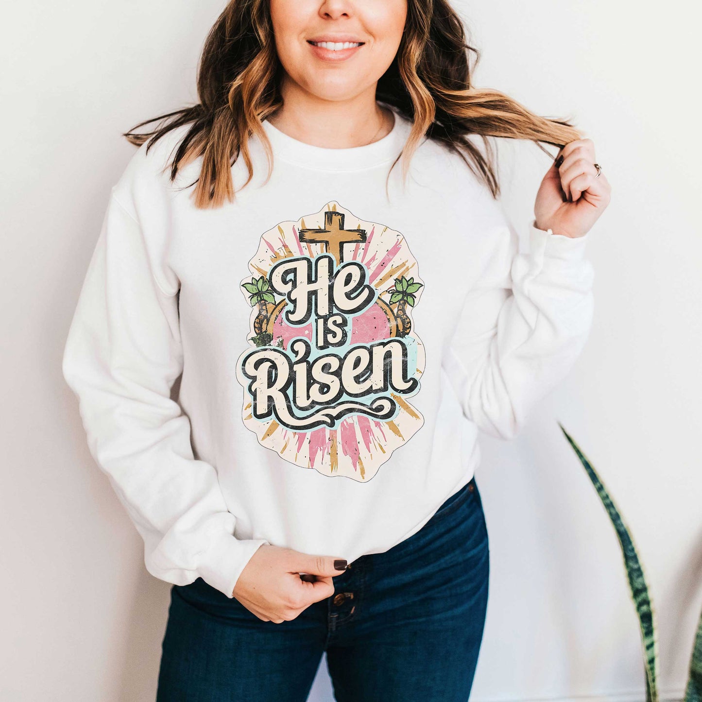 He Has Risen Distressed | Sweatshirt