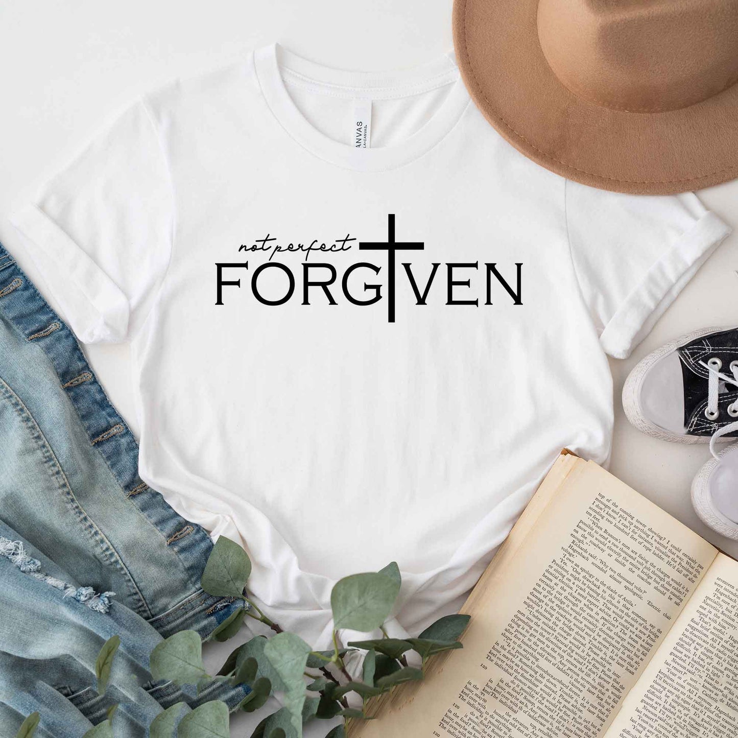 Not Perfect Forgiven Cross | Short Sleeve Crew Neck