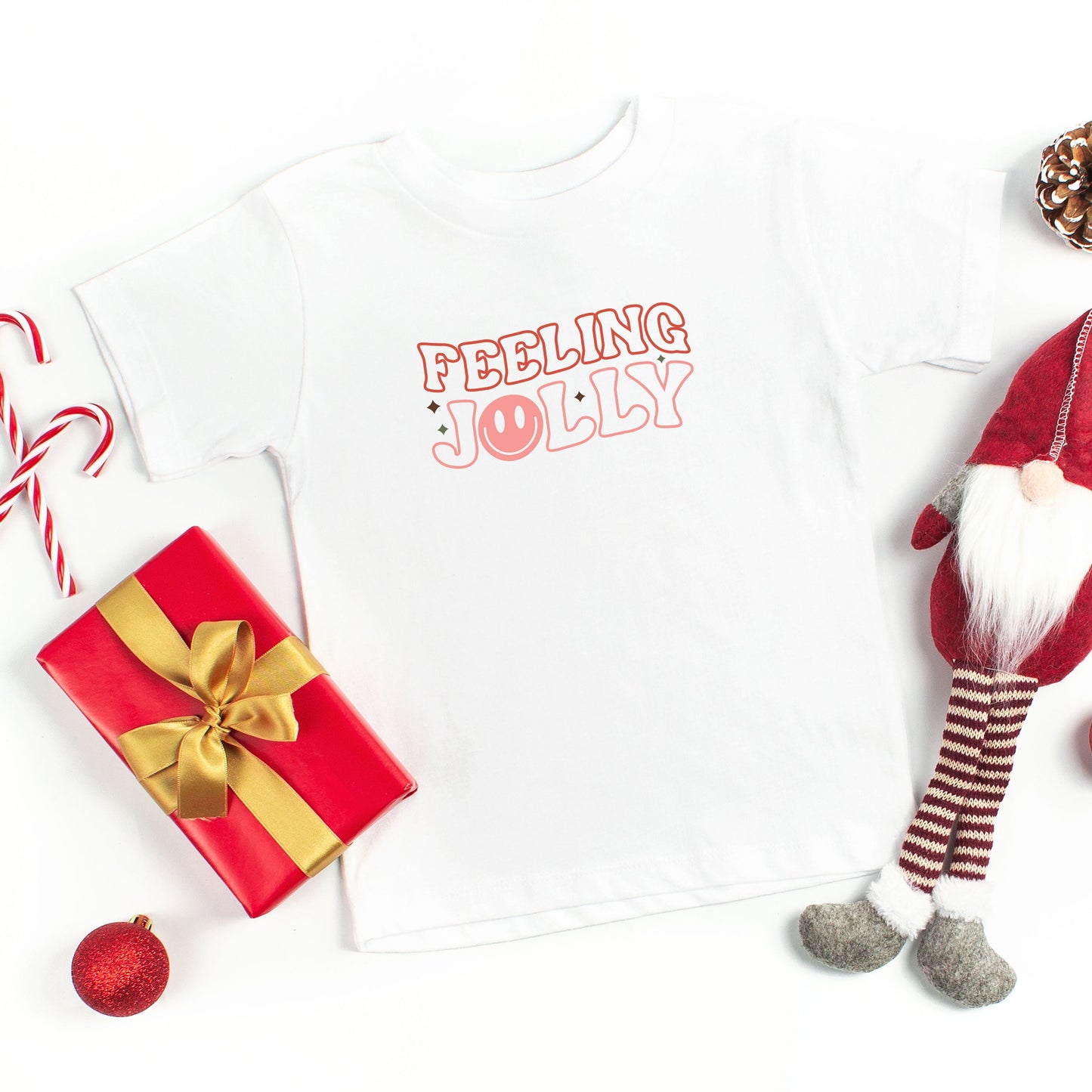 Feeling Jolly Smiley Face | Toddler Short Sleeve Crew Neck