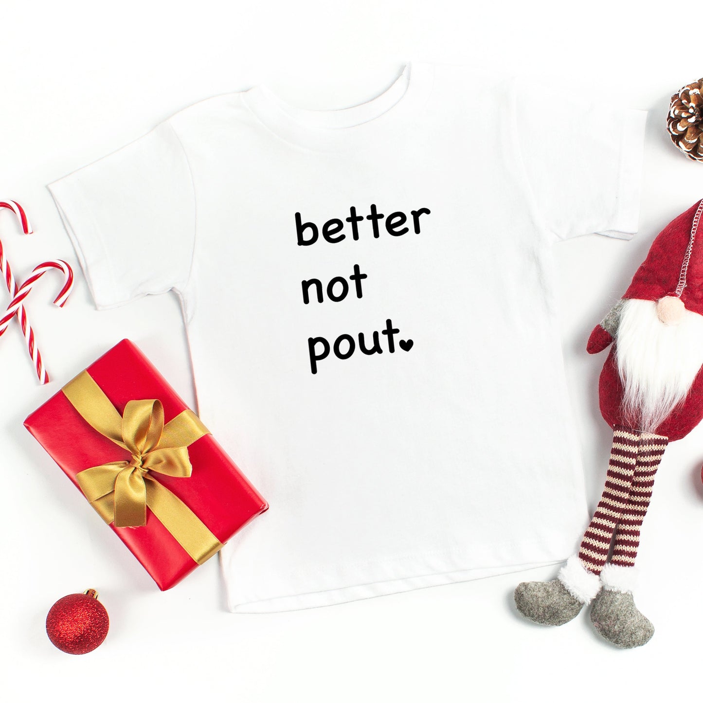Better Not Pout Heart | Toddler Short Sleeve Crew Neck