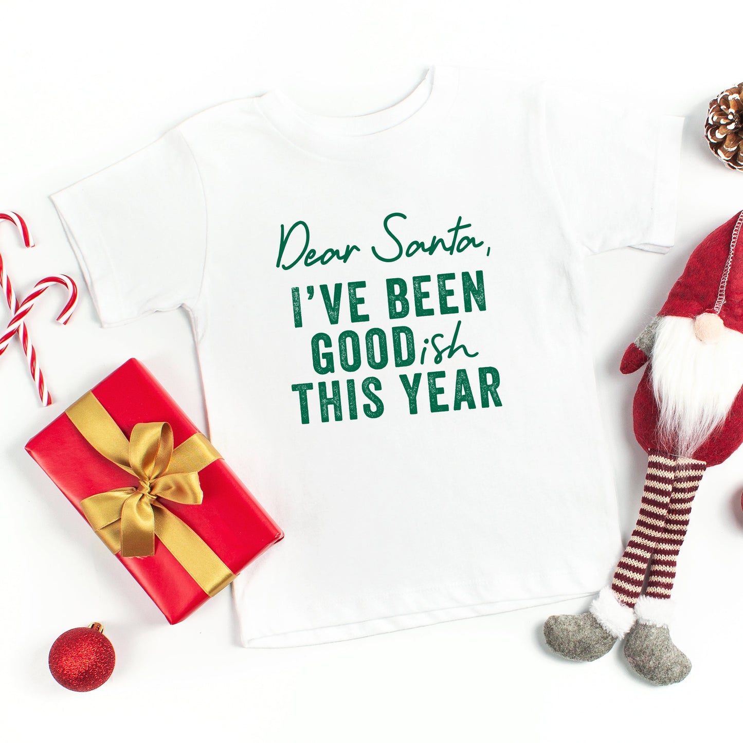 Dear Santa I've Been Goodish This Year | Youth Short Sleeve Crew Neck