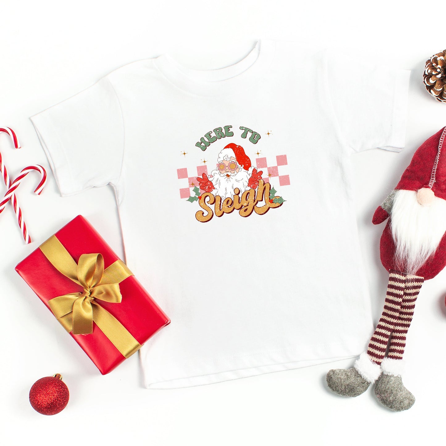 Here To Sleigh | Toddler Short Sleeve Crew Neck
