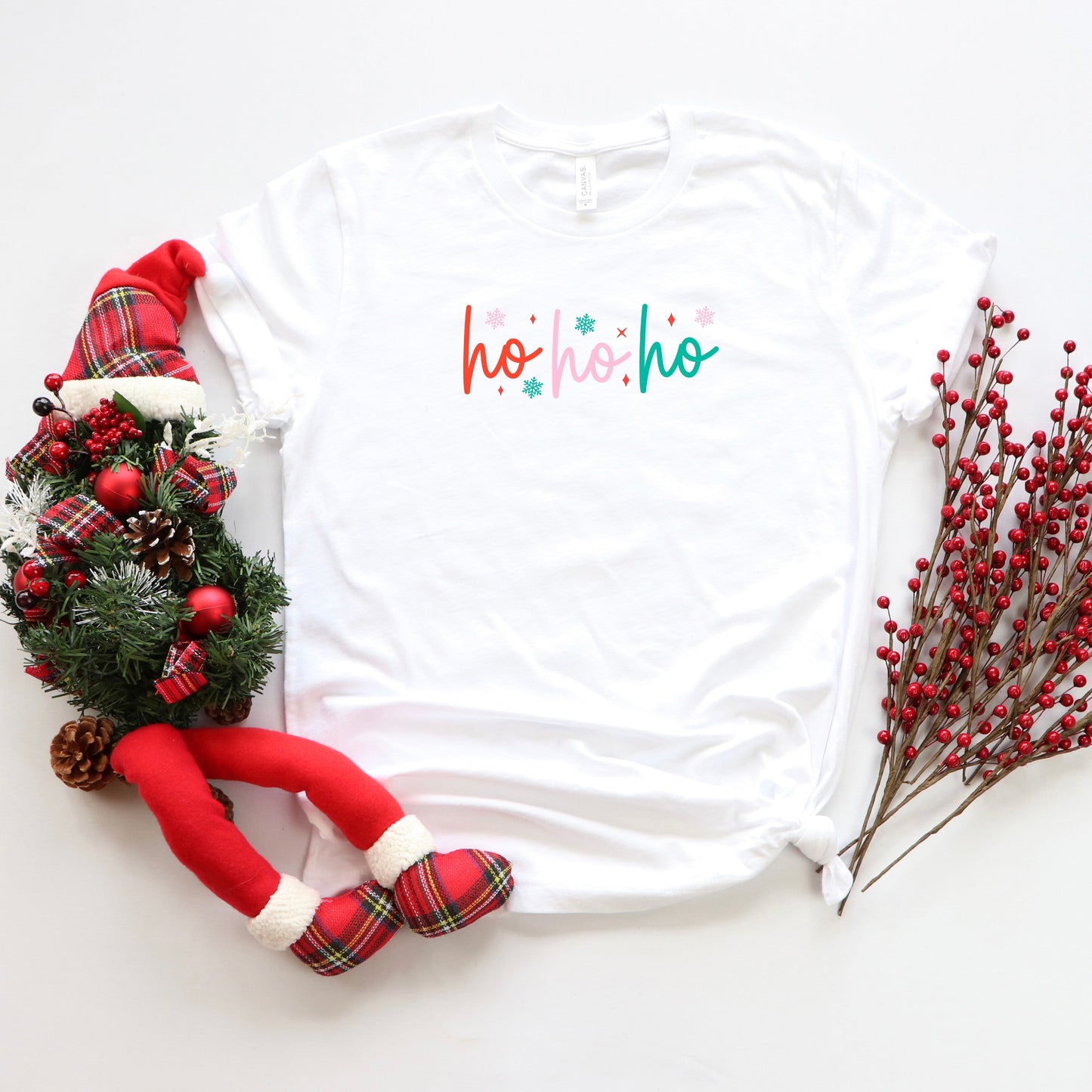 Ho Ho Ho Colorful | Youth Short Sleeve Crew Neck