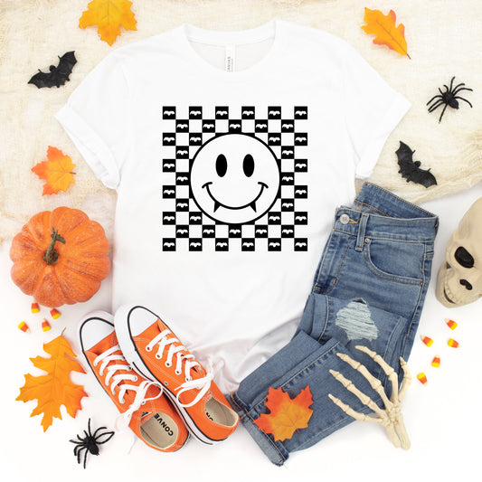 Halloween Bat Smiley Face | Youth Short Sleeve Crew Neck