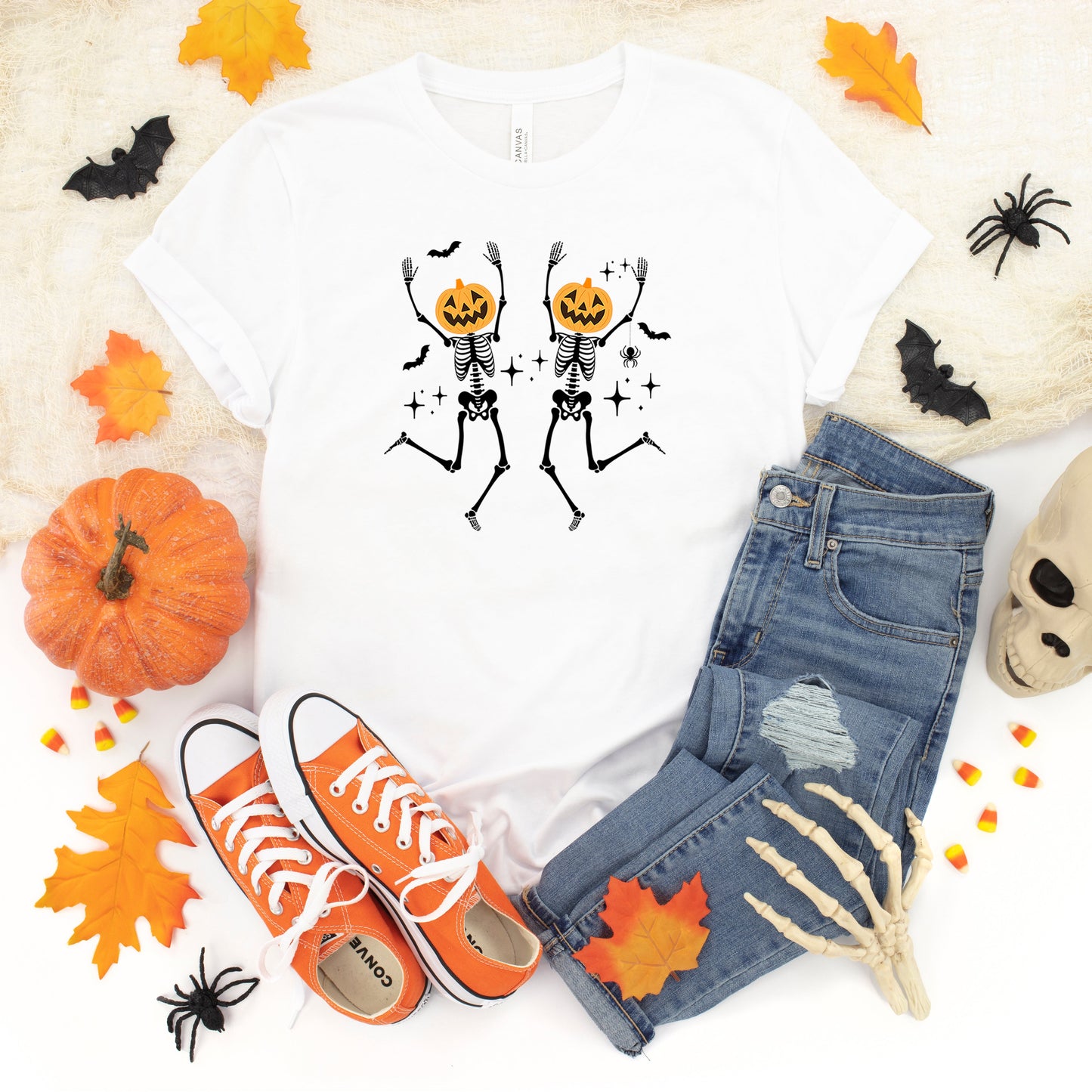 Pumpkin Skeleton | Youth Short Sleeve Crew Neck