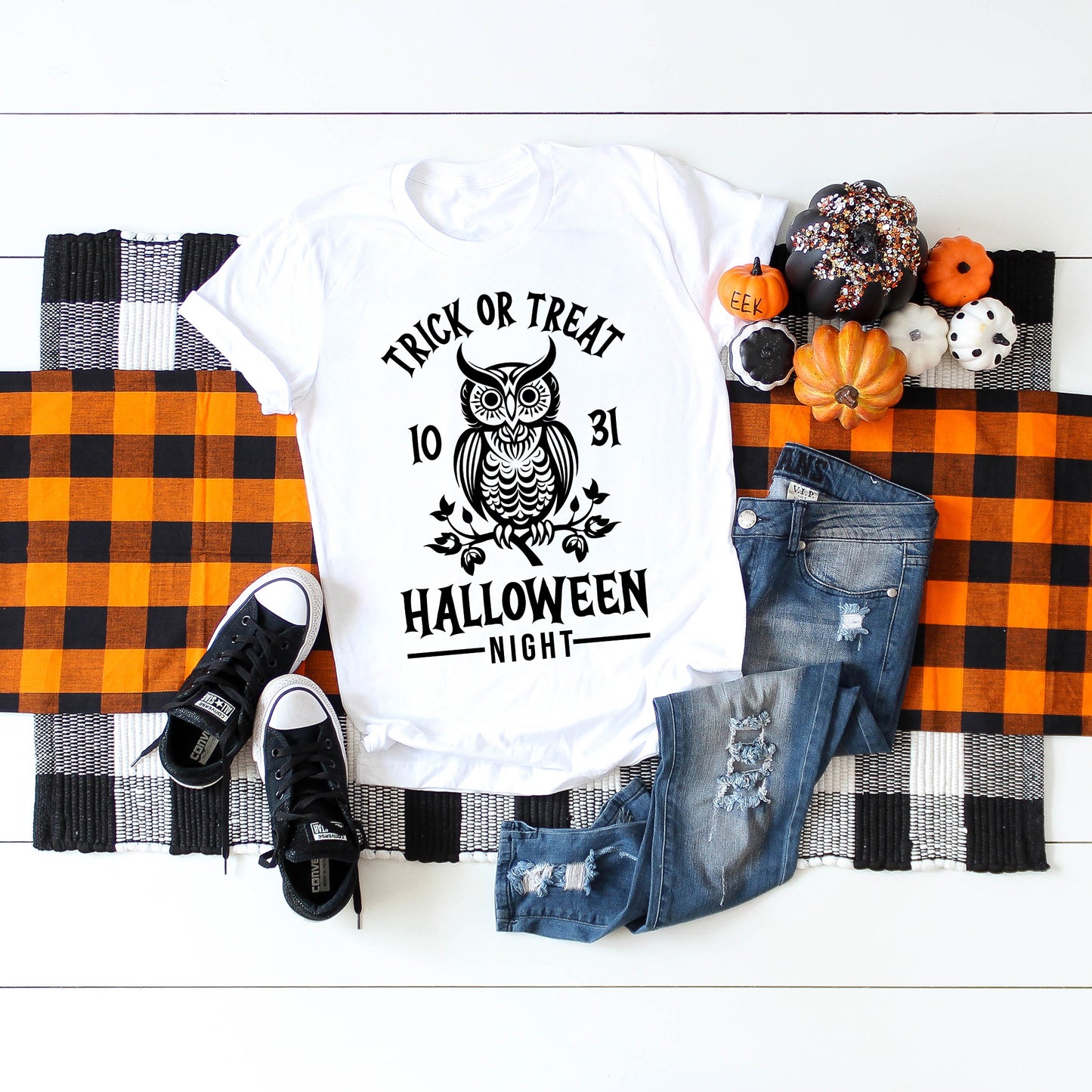 Trick or Treat Owl | Short Sleeve Crew Neck