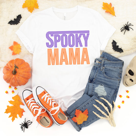 Spooky Mama Checkered | Short Sleeve Crew Neck