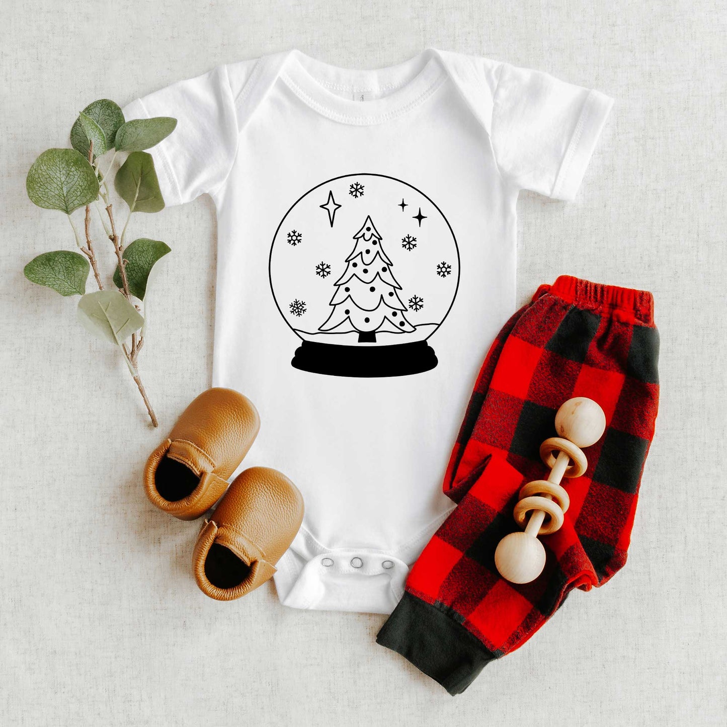 Christmas Snow Globe | Baby Graphic Short Sleeve Onesie