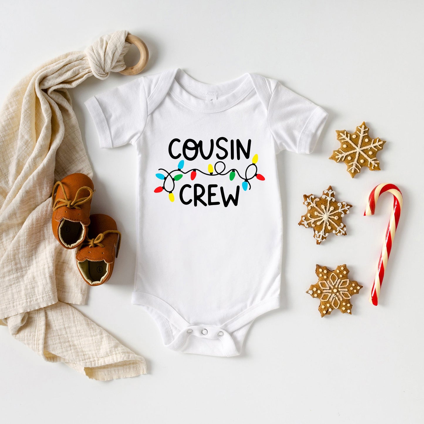 Cousin Crew Lights | Baby Graphic Short Sleeve Onesie