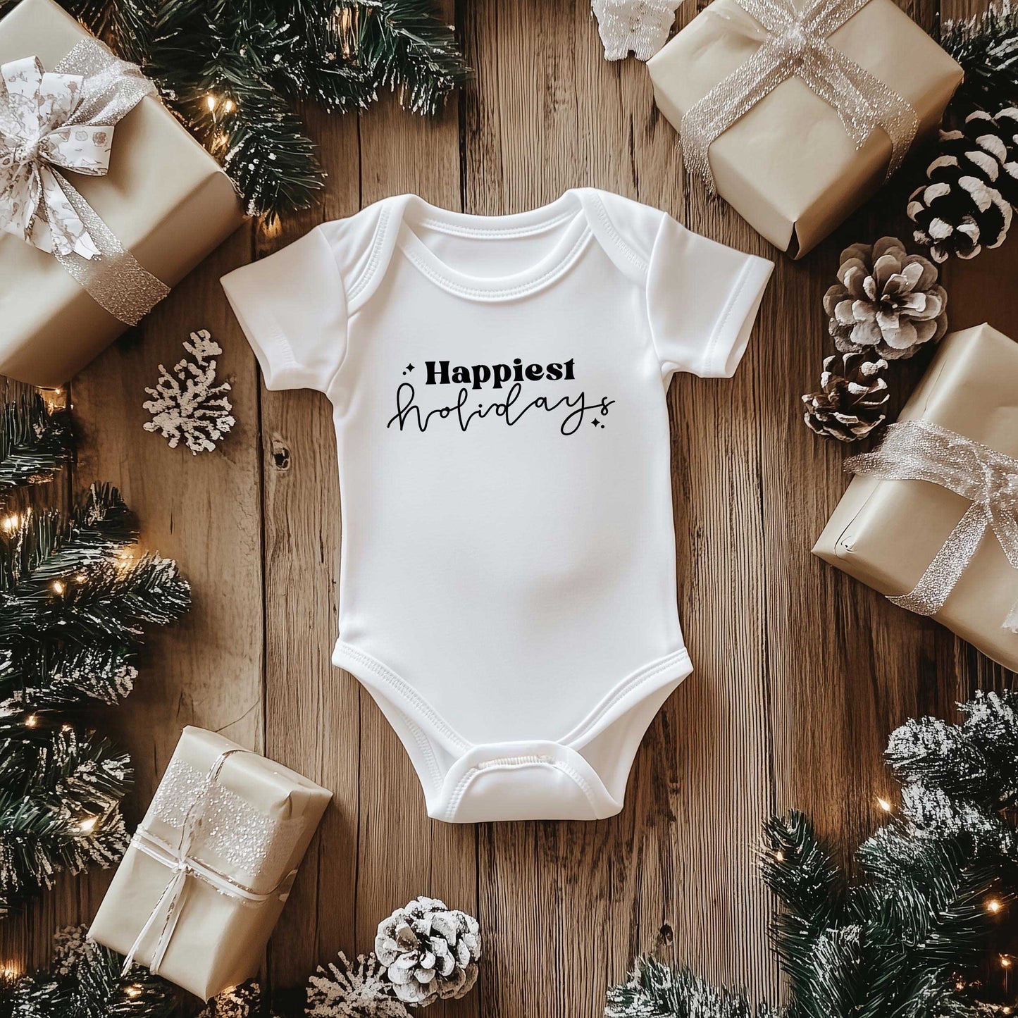 Happiest Holidays | Baby Graphic Short Sleeve Onesie