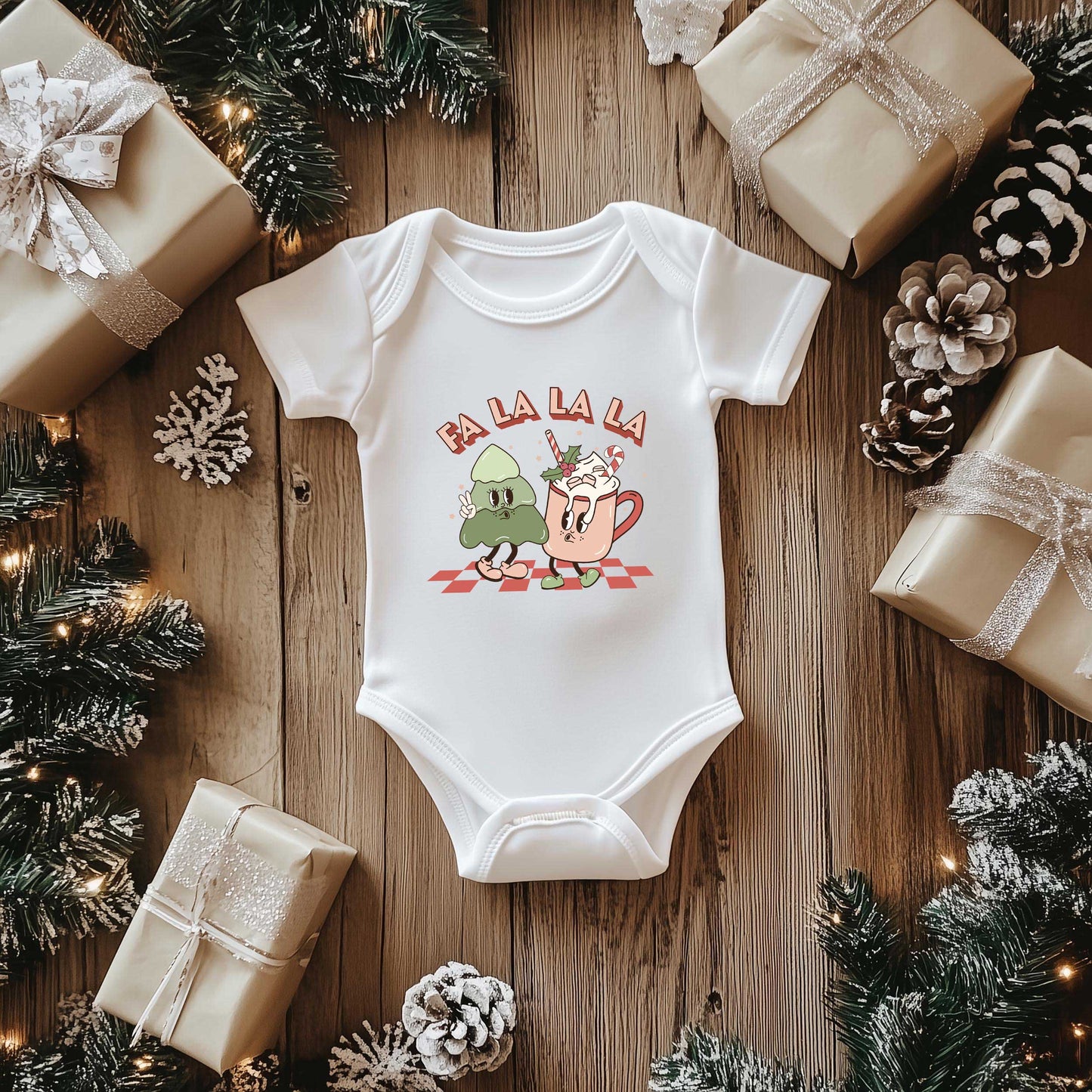 Retro Fa La La | Baby Graphic Short Sleeve Onesie