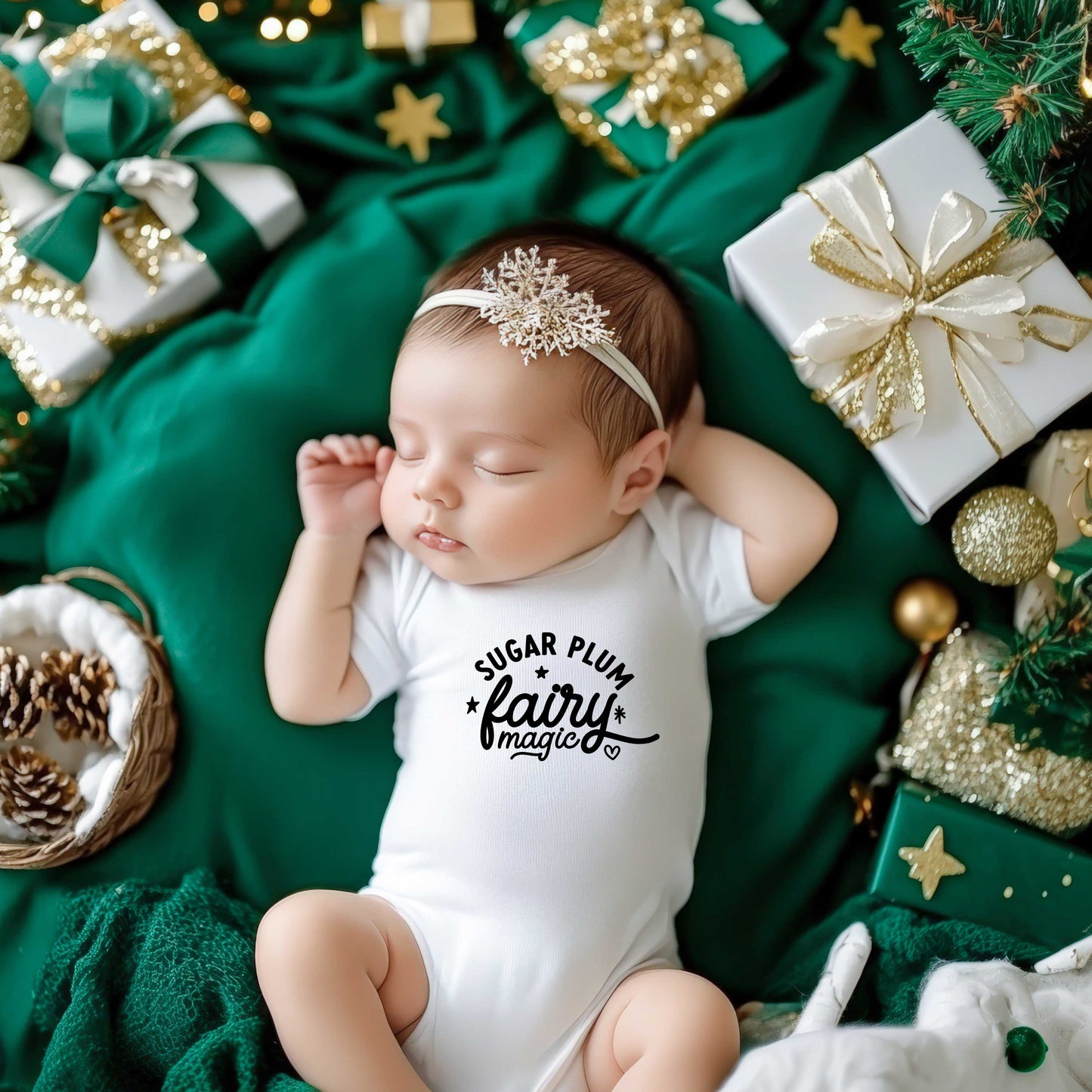 Sugar Plum Fairy Magic | Baby Graphic Short Sleeve Onesie