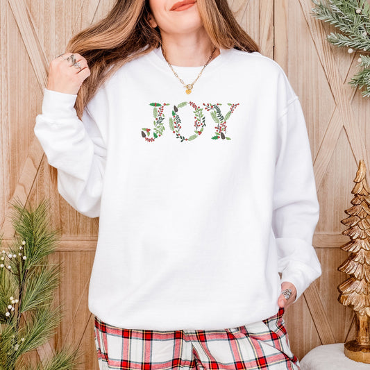 Embroidered Joy Floral | Garment Dyed Sweatshirt