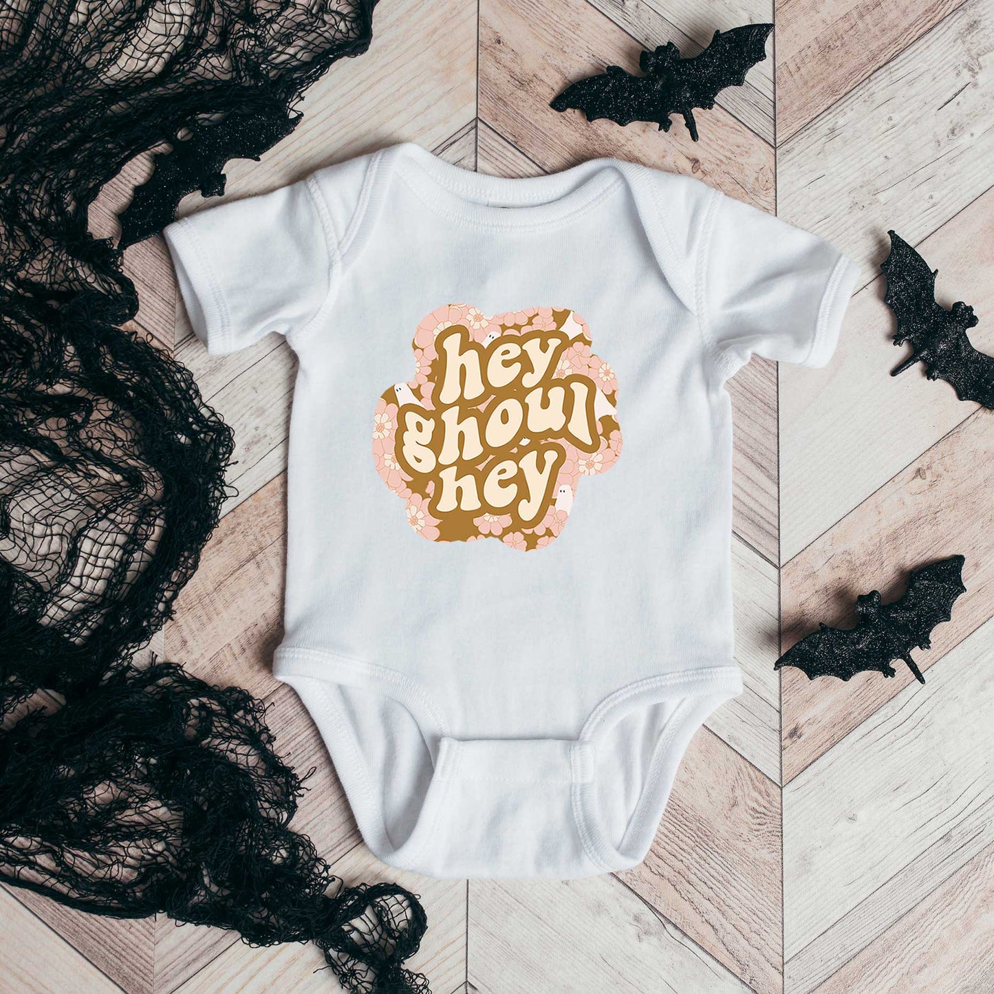 Hey Ghoul Hey Colorful | Baby Graphic Short Sleeve  Onesie