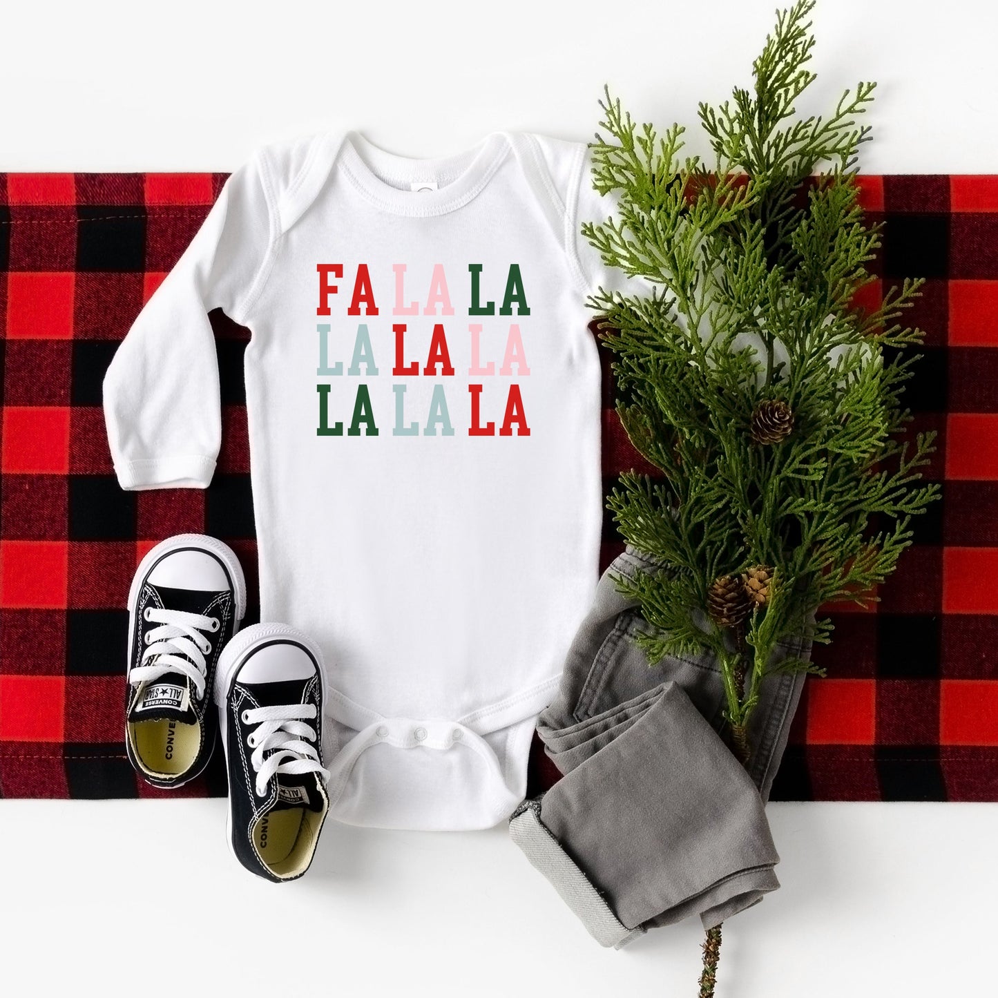 Colorful Fa La La | Baby Long Sleeve Onesie