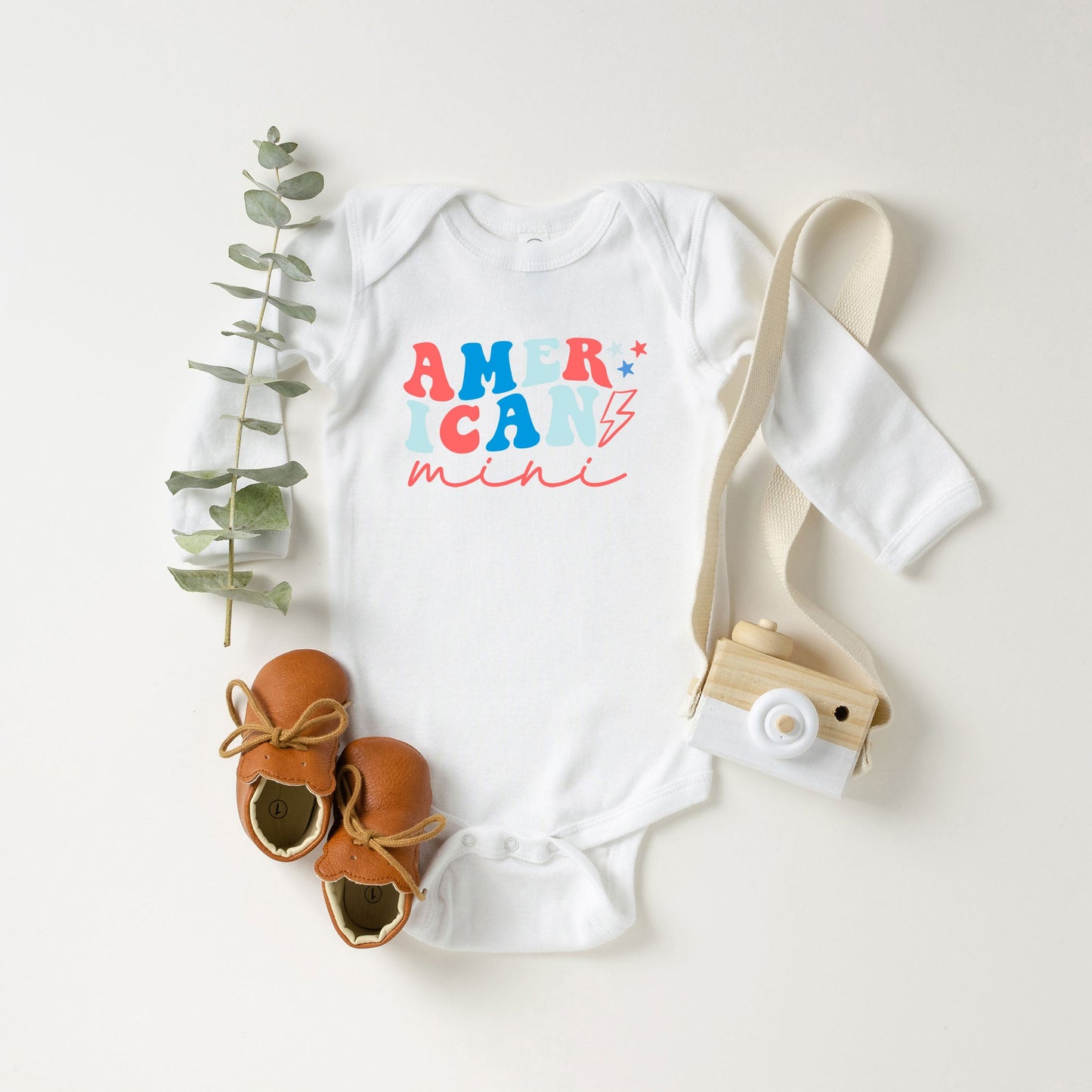 American Mini Lightning Bolt | Baby Long Sleeve Onesie