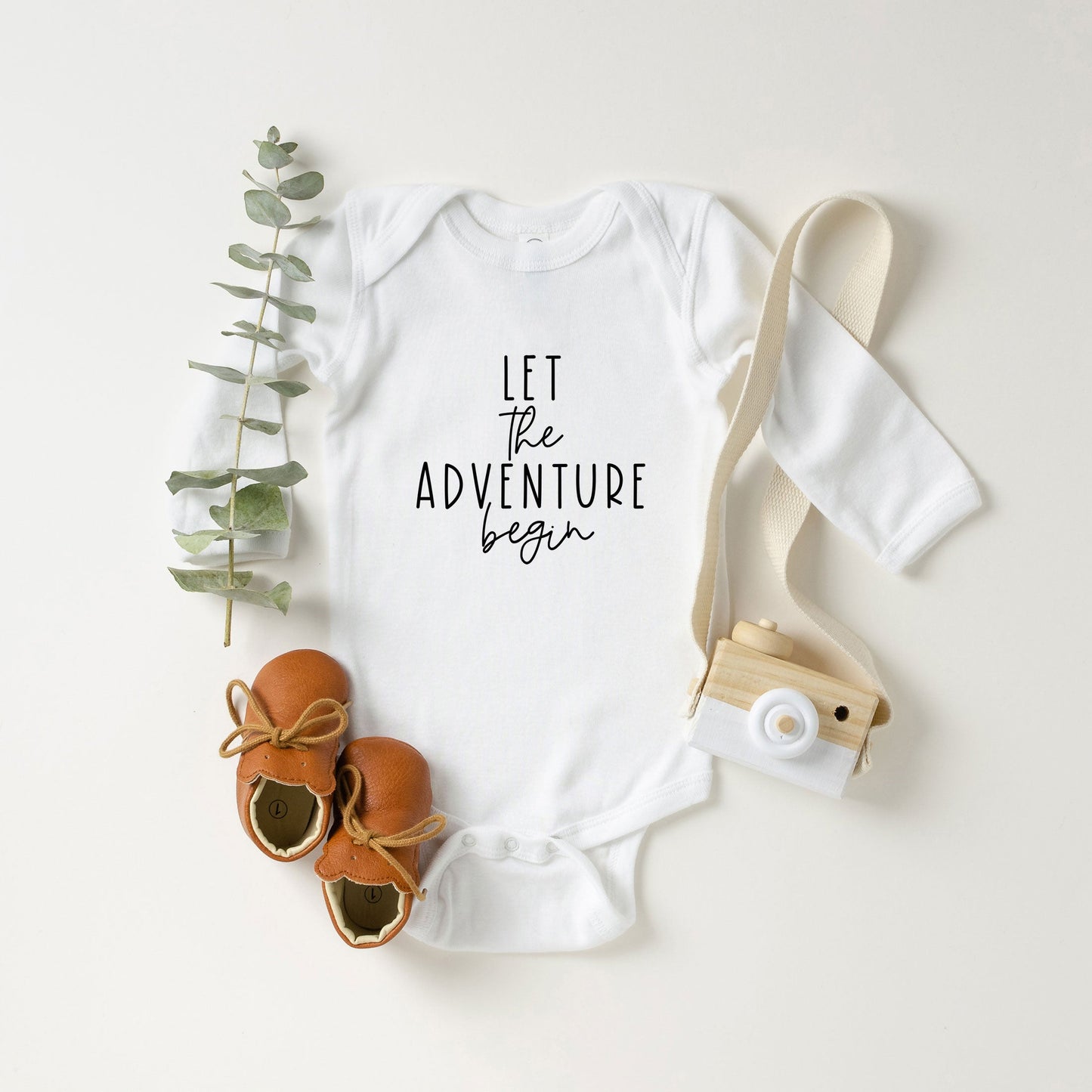 Let The Adventure Begin Script | Baby Long Sleeve Onesie