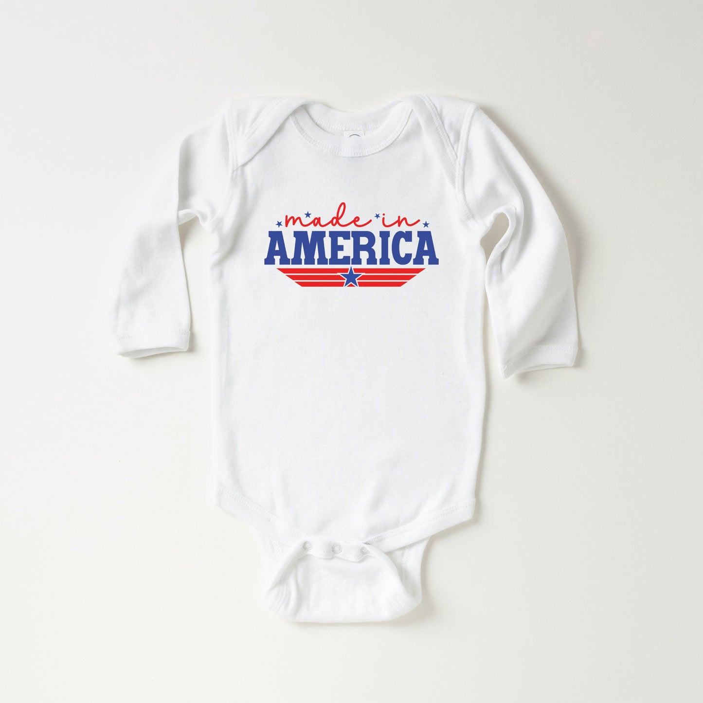 Made In America Stripes | Baby Long Sleeve Onesie