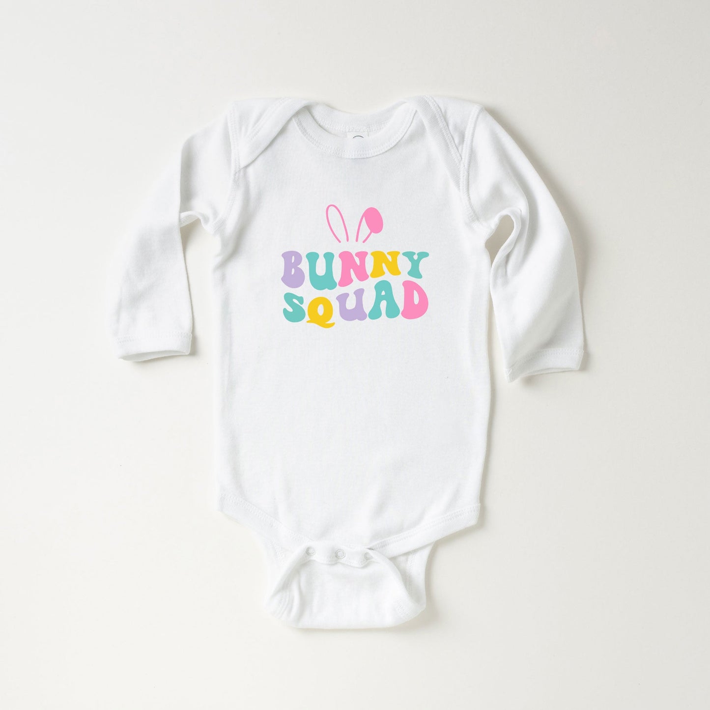 Bunny Squad Colorful | Baby Long Sleeve Onesie