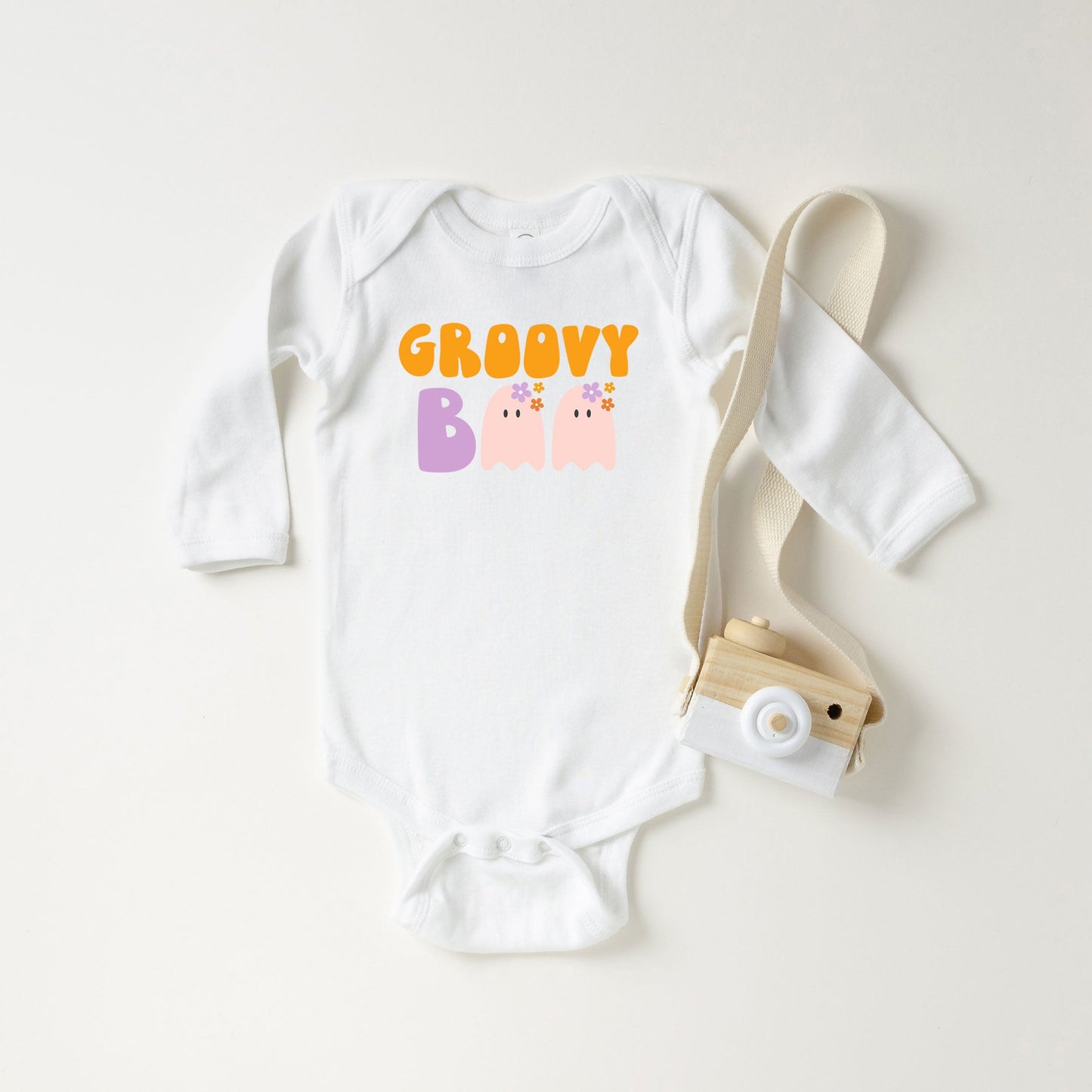 Groovy Boo Ghost | Baby Graphic Long Sleeve Onesie