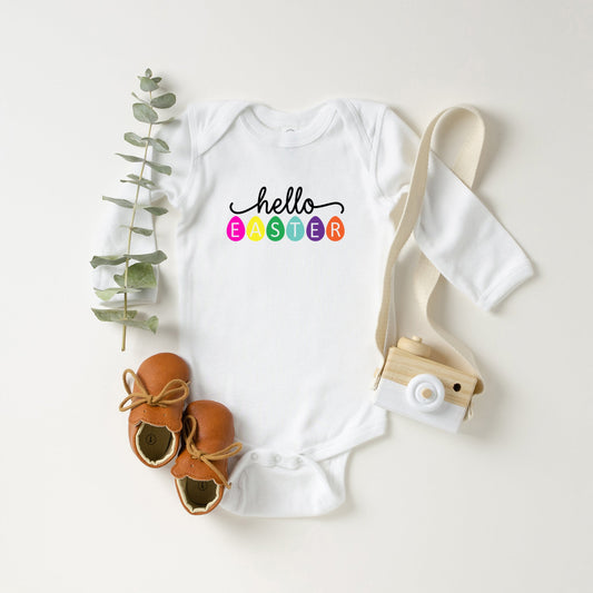 Hello Easter Eggs | Baby Long Sleeve Onesie