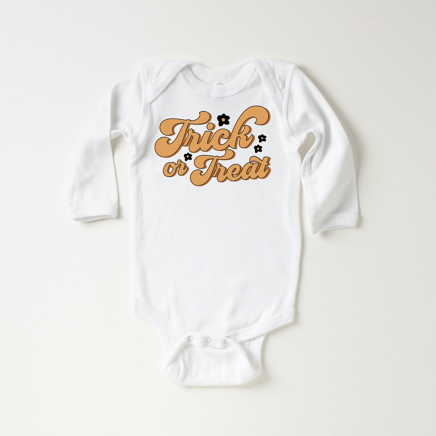 Trick Or Treat Flowers | Baby Long Sleeve Onesie