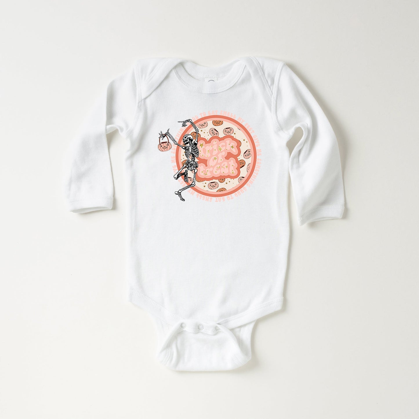 Trick Or Treat Skeleton | Baby Long Sleeve Onesie