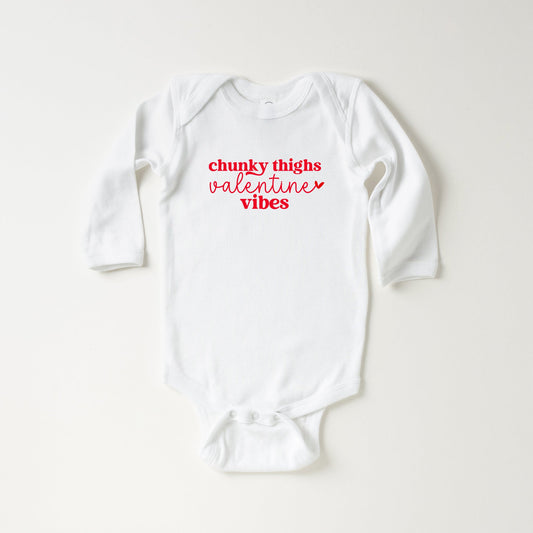 Chunky Valentine And Valentine Vibes | Baby Long Sleeve Onesie