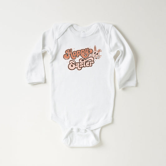 Hoppy Easter Distressed | Baby Long Sleeve Onesie