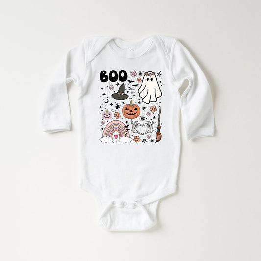 Boo Collage | Baby Long Sleeve Onesie