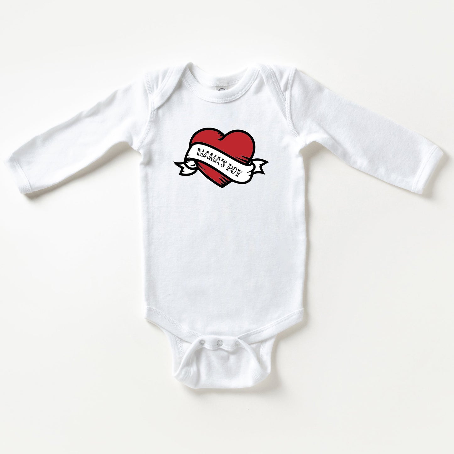 Mama's Boy Heart | Baby Long Sleeve Onesie