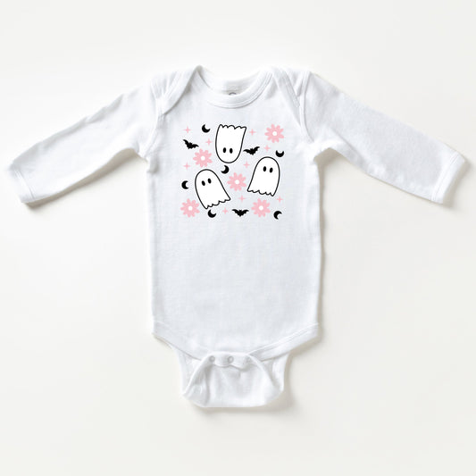 Ghost Flowers | Baby Long Sleeve Onesie