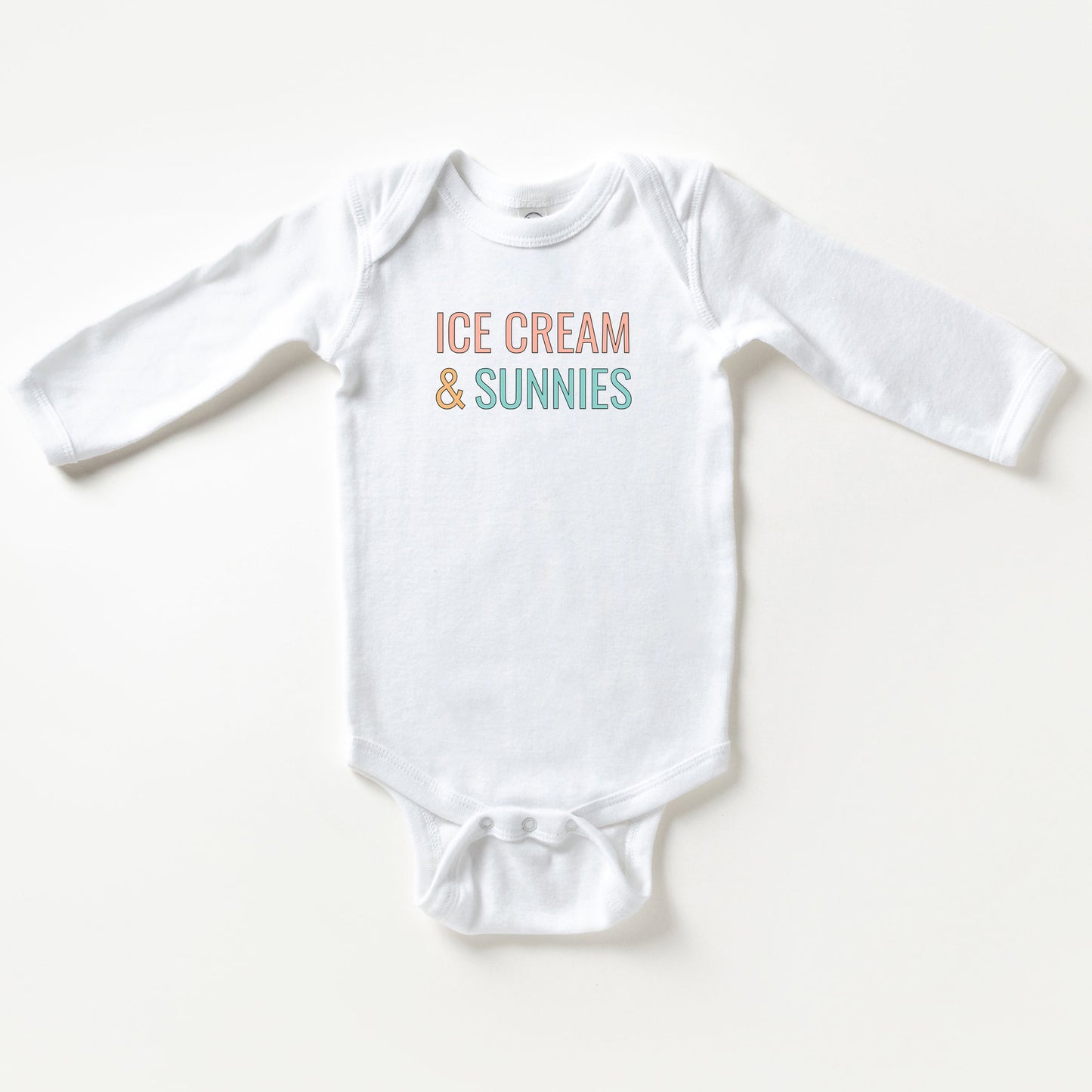 Ice Cream And Sunnies | Baby Long Sleeve Onesie