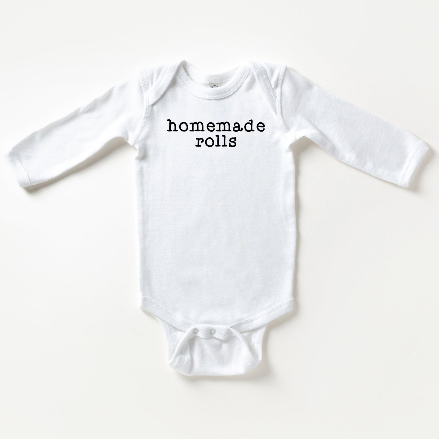 Homemade Rolls Typewriter | Baby Long Sleeve Onesie